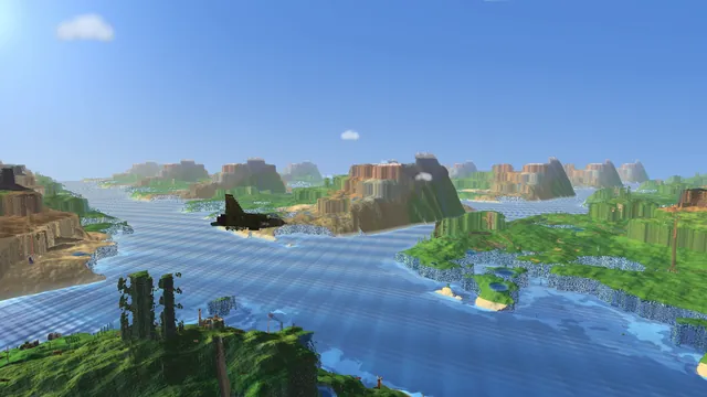A Gripen fighter low over a river between mesas