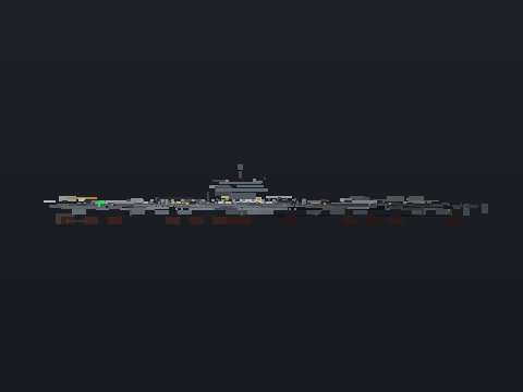 An aircraft carrier rotating