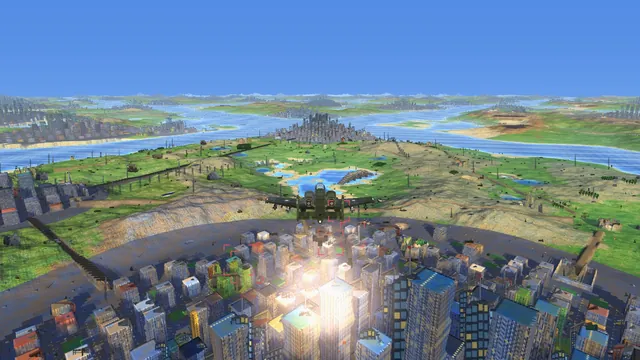 A napalm strike flashing white over a walled city